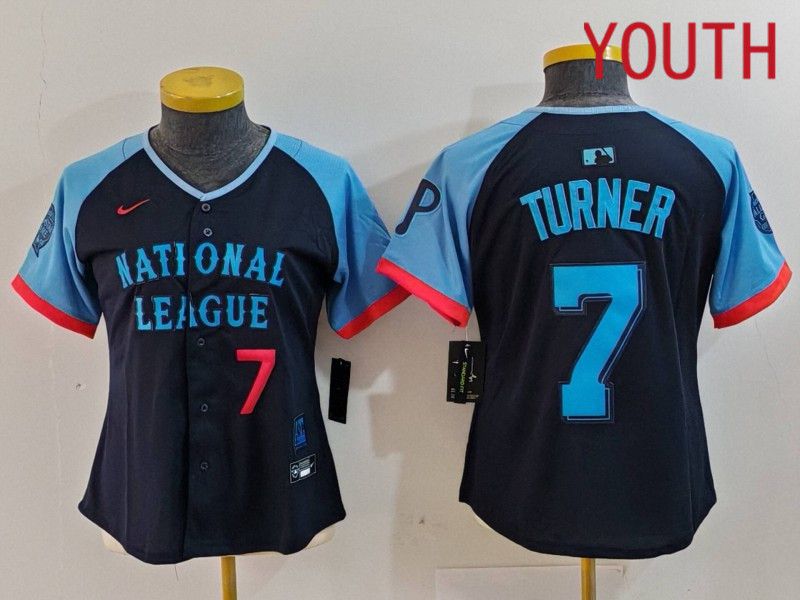 Youth Philadelphia Phillies #7 Turner Blue All star 2024 Nike MLB Jersey style 3->women mlb jersey->Women Jersey